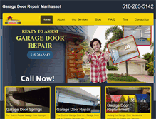 Tablet Screenshot of garagedoorrepairmanhasset.com